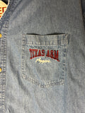 Vintage NWT Texas A&M Aggies Red Oaks Denim Longsleeve Shirt Mens XXL
