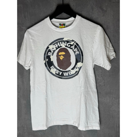 BAPE City Camo Busy Work Tee Shirt Black and Navy Glow in the Dark Small