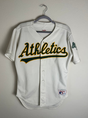 Vintage 80's MLB Rawlings Oakland Athletics A's blank jersey 42 Medium
