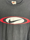Vintage Y2K Nike Logo with Red Oval Black Tee Shirt