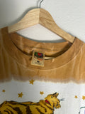 Vintage Tiger & Cat Parade Graphic Tee - Earth Tone Fade Shirt XL
