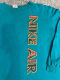 Nike Air Vintage 90's  Single Stitch Long Sleeve T-Shirt Youth XL Teal