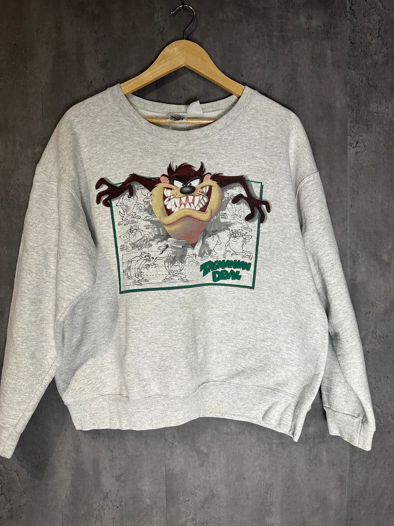 Vintage 90s Taz Crewneck Sweatshirt – Looney Tunes Sketch Graphic