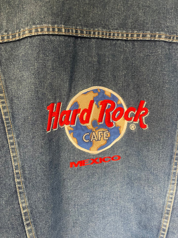 Vintage Hard Rock Cafe Mexico Denim Vest Sz L
