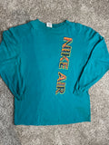 Nike Air Vintage 90's  Single Stitch Long Sleeve T-Shirt Youth XL Teal