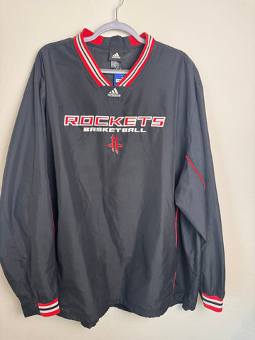 90's Houston Rockets Adidas Windbreaker Pullover 2XL