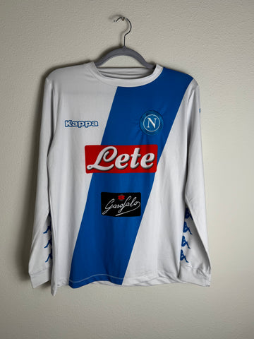 Kappa Lete Napoli 16/17 Away Men's Soccer White Long-sleeve Jersey M