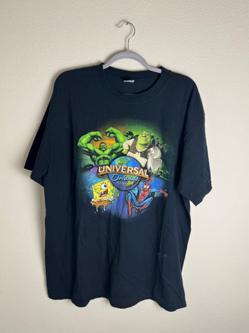 Vintage Universal Orlando Resort Hulk Shrek Spongebob Spiderman Shirt