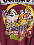 Vintage Pittsburgh Steelers NFL Looney Tunes Taz Daffy Duck Shirt