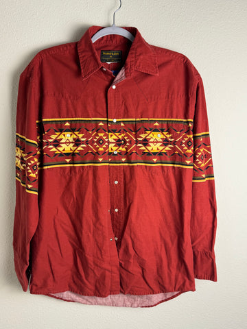 Wrangler Rustler Vintage Pearl Snap Button Up Shirt