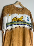 Vintage Tiger & Cat Parade Graphic Tee - Earth Tone Fade Shirt XL
