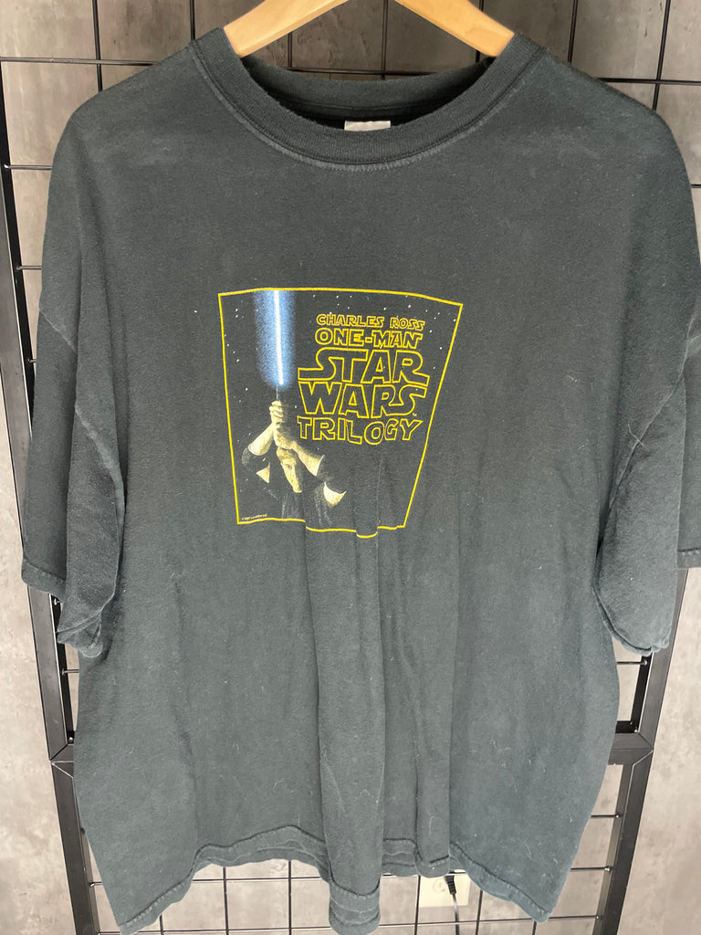 Vintage star wars Charles Ross one-man trilogy black tee XXL