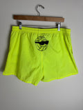 Vintage 80s Shorts Neon Yellow Volleyball XL