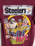 Vintage Pittsburgh Steelers NFL Looney Tunes Taz Daffy Duck Shirt