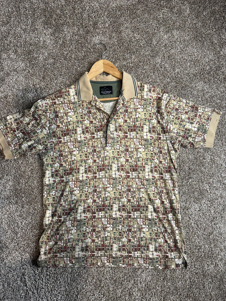 Greg Norman Collection Golf Polo - Geometric Pattern Small/Medium