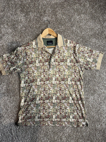 Greg Norman Collection Golf Polo - Geometric Pattern Small/Medium