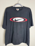 Vintage Y2K Nike Logo with Red Oval Black Tee Shirt