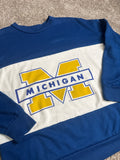NCAA Michigan Wolverines Blue And White Vintage Crewneck Sweatshirt Large