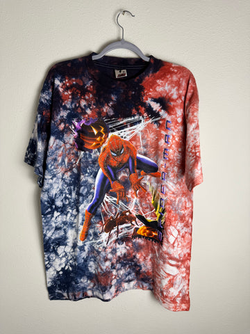 Vintage Spiderman Movie Promo Red Tie-Dye Large Shirt