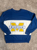 NCAA Michigan Wolverines Blue And White Vintage Crewneck Sweatshirt Large