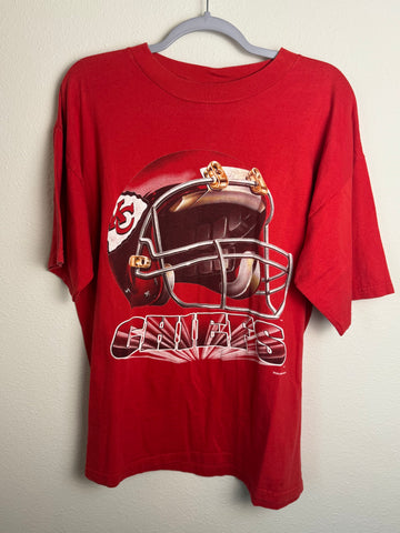 90's KC Chiefs Big Helmet Graphic Shirt