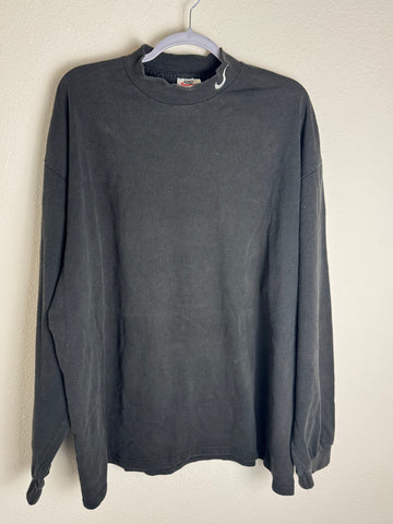 Vintage Y2K Nike Embroidered Swoosh Mock Turtleneck Black Long Sleeve Mens 2XL