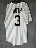 New York Yankees Babe Ruth Nike Cooperstown edition White pinstripe Jersey Large