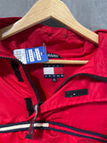 Tommy Hilfiger red heavy windbreaker pullover with pouch vintage