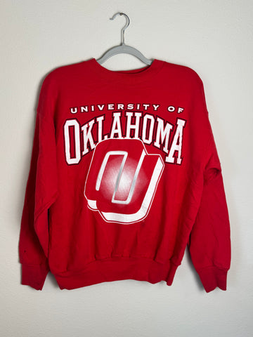 Vintage Oklahoma Sooners Crewneck Red Sweater Large