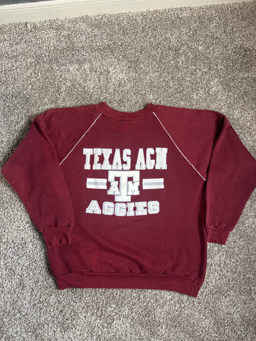 Russell Athletics Texas A&M Aggies Vintage Crewneck Sweatshirt Large Maroon