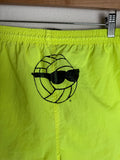 Vintage 80s Shorts Neon Yellow Volleyball XL