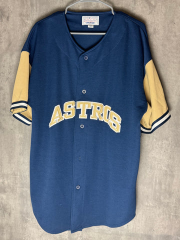 Vintage Houston Astros Y2k Blue and Gold Jersey