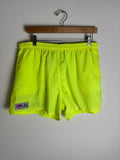 Vintage 80s Shorts Neon Yellow Volleyball XL