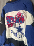 STAINED * Vintage Apex one Super Bowl XXVII Champions Cowboys Windbreaker Jacket Medium
