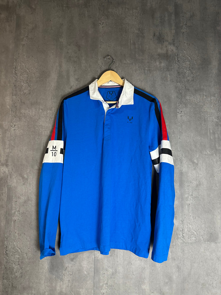 Messi Blue Long Sleeve Polo