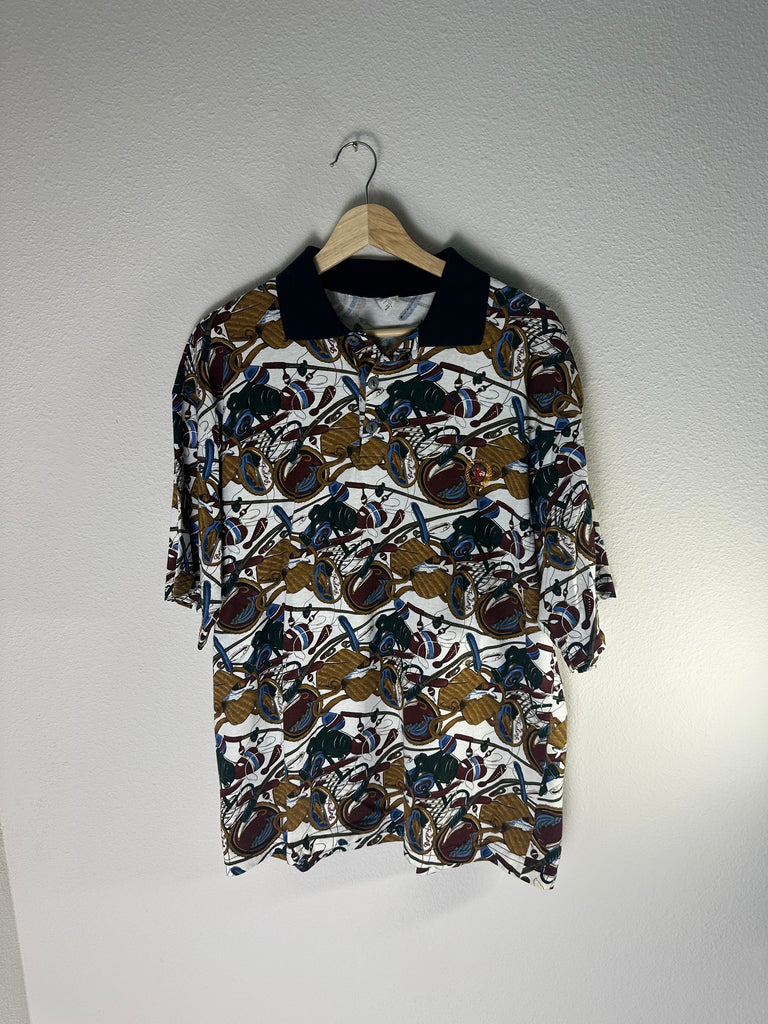Vintage Guess USA Abstract Leaf Polo (Tag Missing)